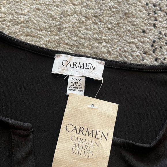 Carmen Marc Valvo Black Studded Blouse - Picture 2 of 3